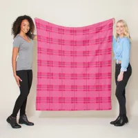 Hot Pink Plaid Fleece Blanket