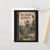 No Spoon Remains Faux Vintage Book Cover Postcard
