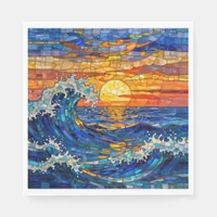 Oceanic Coastal Ocean Waves Sunset   Napkins