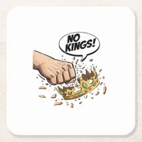 No Kings In America Creative Design Square Paper Coaster
