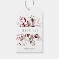 Dreamy Foliage Thank You V1 Burgundy ID817 Gift Tags