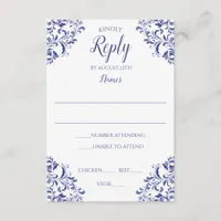 Elegant Reply Card - Nadine (Royal Blue)