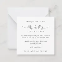 MINI Mr Mr Stylish Script Wedding Thank You Note Card