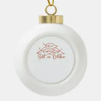 Whimsigoth Reader Moth Design Classic Ceramic Ball Christmas Ornament