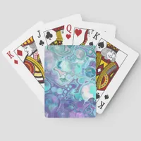 Pretty Purple and Blue Abstract Faux Marble Poker Cards