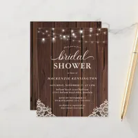 Budget Wood String Lights Lace Bridal Shower