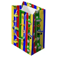 Cars, Trucks and Tractors Boy's Birthday Medium Gift Bag