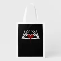 To Death  - Skeleton Heart Hands Grocery Bag