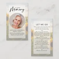 Memorial Prayer Card | Sunflowers