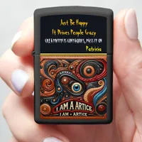 Swirling Textures and Eye Motif Art Zippo Lighter