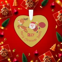 Monogrammed Merry Christmas Daddy | Heart Ornament