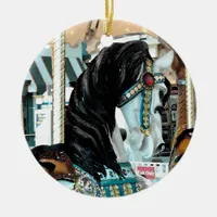 Watercolor Merry-Go-Round Horse Ceramic Ornament