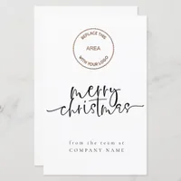 Budget Any Color Company Logo Merry Christmas Card