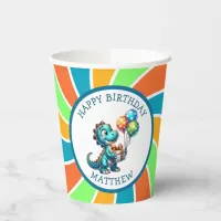 Dinosaur themed Kid's Birthday Party Personalized Paper Cups