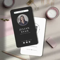 Simple Instagram Professional Black Business Card