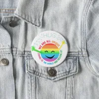  Colorful Rainbow Face with Hug LGBT Button