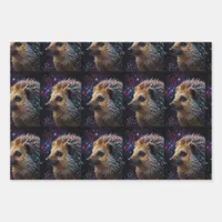 Hedgehog Love in Every Heartbeat  Wrapping Paper Sheets