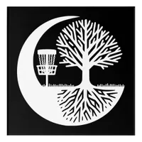 Black and White Disc Golf Silhouette  Acrylic Print