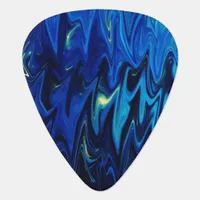 Blue black goth waves guitar pick