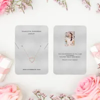 Silver metal earrings brand photo display card