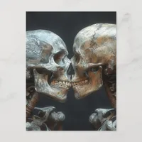 Skeleton Kiss Postcard