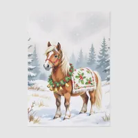 Shetland Pony and Holly Christmas   Tissue Paper
