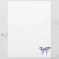 watercolor aqua blue purple butterfly