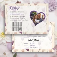 Pretty Wildflower Purple Botanical Wedding  RSVP Card