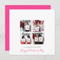 Modern 4 photo LGBT Lesbian Love Wife Valentine Holiday Card