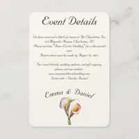 Elegant Watercolor Calla Lilies Romantic Floral Enclosure Card