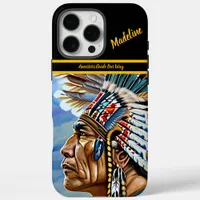 Native Indian Warrior Gazes  iPhone 16 Pro Max Case