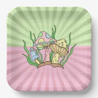 Portobello Mushroom Cute Pastel    Paper Plates