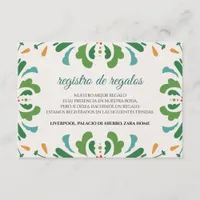 Folk Art Colorful Floral Fiesta Spanish Wedding Enclosure Card