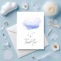 Ethereal Cloud 9 Watercolor Photo Thank You Card