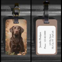 Chocolate Labrador Retriever Dog Lab Luggage Tag
