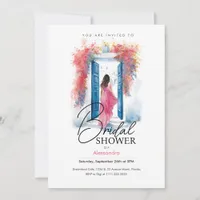 Bride in Santorini Greek Theme | Bridal Shower BRW Invitation