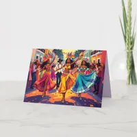 Feliz Carnaval de Rio Colorful Dancers Celebration Card