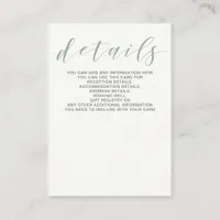 Dusty Blue Floral Wedding details card