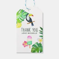 Toucan Tropical Watercolor Summer Party Gift Tags