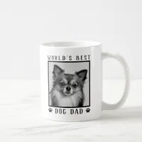 World's Best Dog Dad Paw Prints Black White Photo Coffee Mug