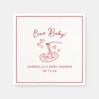 Ciao Baby! Hand Drawn Italian Pasta Baby Shower Napkins