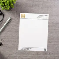 Business company logo QR code Letterhead