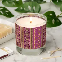 Magenta Gold Christmas Fa La La Pattern#27 ID1009 Scented Candle