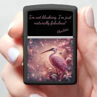 Mystical Rosy Spoonbill in a Glowing Paradise Zippo Lighter