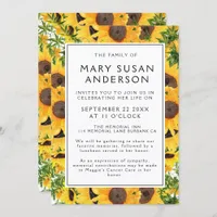 Rustic Sunflower Celebration of Life Photo Invitation