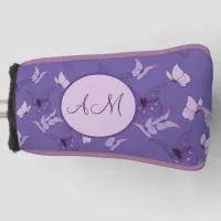 Pretty Pink and Purple Butterflies Golf Head Cover