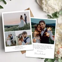 Modern Minimalist Multi Photo Wedding Thank You Card