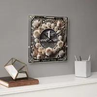 Elegant First 1st Anniversary Celebration Square Wall Clock