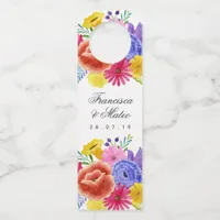 Floral Spanish Fiesta Wedding Bottle Hanger Tag