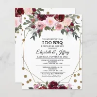 Burgundy I Do BBQ Rehearsal Dinner Invitation